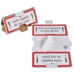 Cônes carton anti-Gerbage blanc avec inscription en 4 langues.