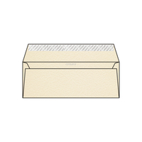 Enveloppe DL 110 x 220 mm sans bande sans fenêtre Conqueror Contour, martelé crème, strip, patte droite, 120g/m2 contient du coton