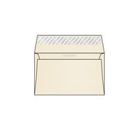 Enveloppe C6 114 x 162 mm sans fenêtre Conqueror Wove, vélin, crème, strip patte droite, 120g/m2
