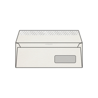 Enveloppe DL 110 x 220 mm fenêtre à droite en bas 45mm x 100mm Conqueror vergé, vergé, blanc, strip patte droite, 120g/m2 contient du coton