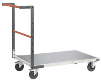 Chariot FIMM flat-pack dossier fixe, 850 x 500 mm, plateau tôle, roues caoutchouc, 250 kg