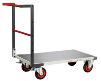 Chariot FIMM flat-pack dossier fixe, 1000 x 600 mm, plateau tôle, roues caoutchouc, 400 kg