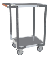 Servante FIMM flat-pack 2 plateaux tôle, 550 x 500 mm, roues TPE, 250 kg