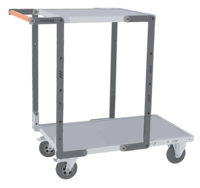 Servante FIMM flat-pack 2 plx mélaminé 1 pl. 850 x 500 mm et 1 pl. 550 x 500 mm roues cc 250 kg