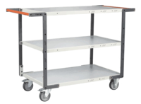 Servante FIMM flat-pack 3 plateaux mélaminé double poignées 850 x 500 mm roues TPE 250 kg