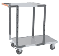 Servante FIMM flat-pack 2 plx tôle 1 pl. 850 x 500 mm et 1 pl. 550 x 500 mm roues caoutchouc 250 kg