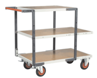 Servante FIMM flat-pack 3 plx médium 2 plx 1000 x 600 mm et 1 plateau 700 x 600 mm roues cc 400 kg