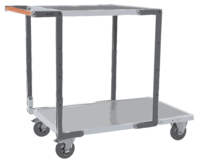 Servante FIMM flat-pack 2 plx tôle 1 pl 1000 x 600 mm et 1 plateau 700 x 600 mm roues cc 250 kg