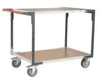 Servante FIMM flat-pack 2 plx médium, 1200 x 800 mm, roues TPE, 400 kg