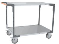 Servante FIMM flat-pack 2 plateaux tôle, 1200 x 800 mm, roues TPE, 400 kg