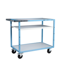 Servante mécano-soudée 3 plateaux mélaminé, 1000 x 600 mm, roues CC, 250 kg