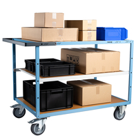 Servante mécano-soudée 3 plateaux médium, 1200 x 800 mm, roues TPE, 400 kg