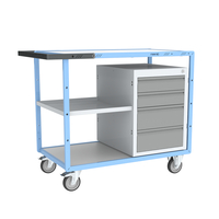 Servante établi équipée, demi plateau tôle + 1 bloc 4 tiroirs, 250 kg, FIMM