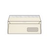 Enveloppe DL 110 x 220 mm sans bande fenêtre à droite en bas 45mm x 100mm Conqueror vergé, vergé, blanc nacré strip, patte droite, 120g/m2 contient du coton