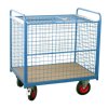 Photo Chariot conteneur 500 kg habillage grillagé avec toit cadenassable