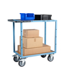 Servante mécano-soudée 2 plateaux médium, 850 x 500 mm, roues TPE, 400 kg