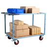 Servante mécano-soudée 2 plateaux médium, 1200 x 800 mm, roues CC, 400 kg